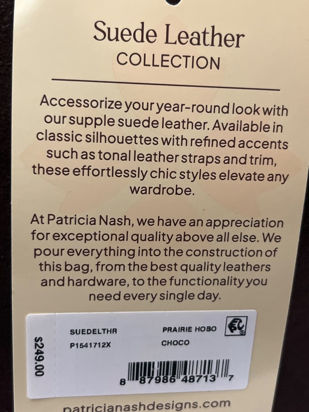 NWT Patricia Nash Dark Brown Suede Prairie Hobo Bag. NWT. - Picture 2 of 15